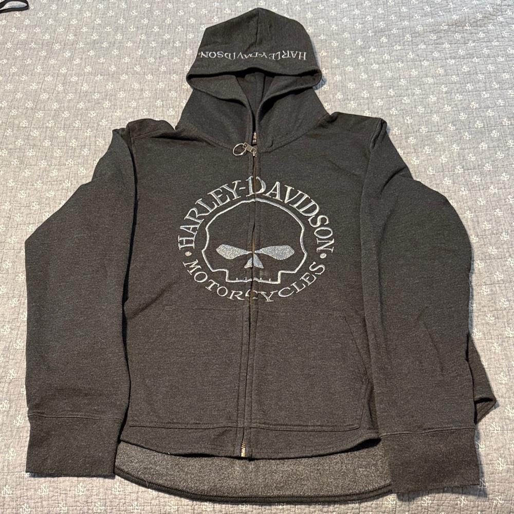 Harley-Davidson Charcoal Gray Skull Hoodie